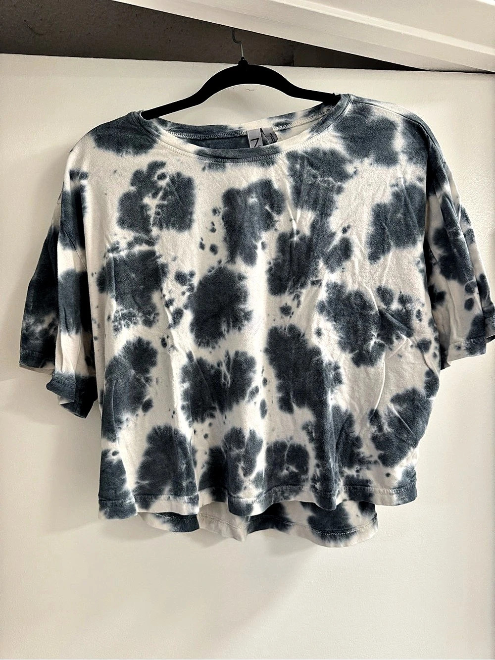 Z by Zella Tie-Dye Short Sleeve Tee in Teal Green & White Size Large